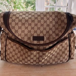 Gucci GG Supreme Canvas and Leather Diaper Bag